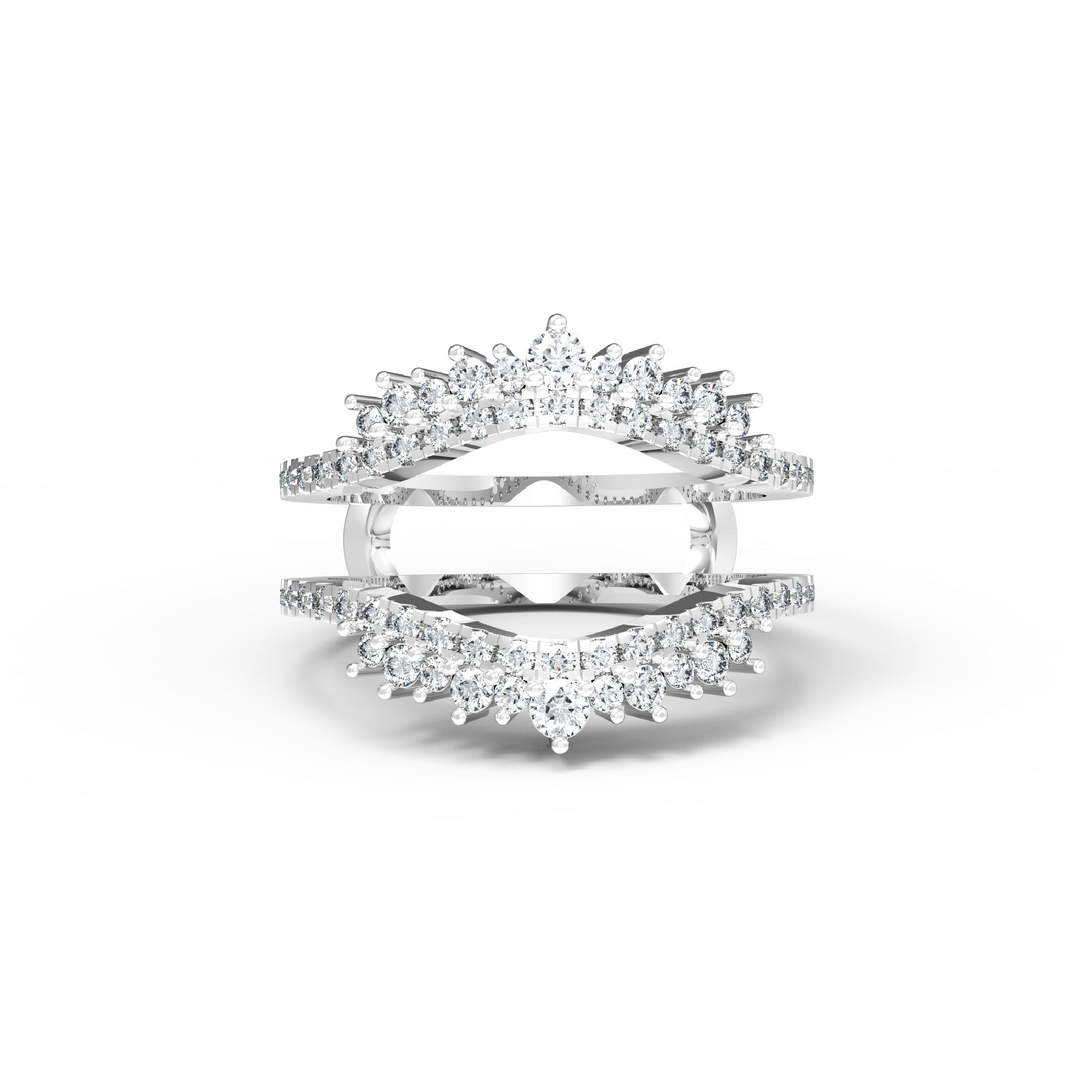 RKC Moissanit Enhancer Guard Ring für Damen, Ehering, 925er Silber, 14 Karat Gelbgold vergoldet, Gewicht 3,80 g, Breite 6 mm
