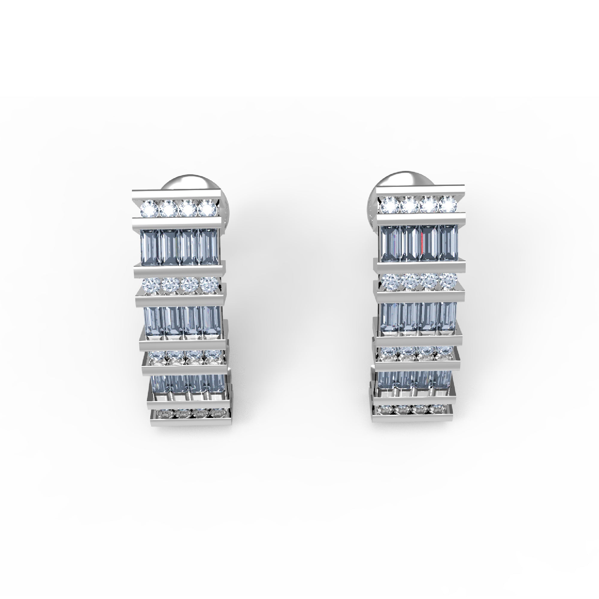 Orecchino da donna con retro a vite in argento sterling RKC 925, rosa 14 carati, peso prodotto 6,00 GM, altezza 20,00 MM