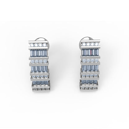 Orecchino da donna con retro a vite in argento sterling RKC 925, rosa 14 carati, peso prodotto 6,00 GM, altezza 20,00 MM