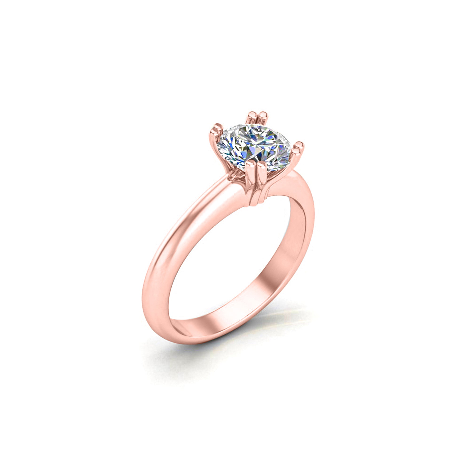 RKC Anello di promessa solitario in argento sterling 925 placcato oro giallo 14K da 1,3 ct con Moissanite per moglie Peso 3,5 g Larghezza 3 mm