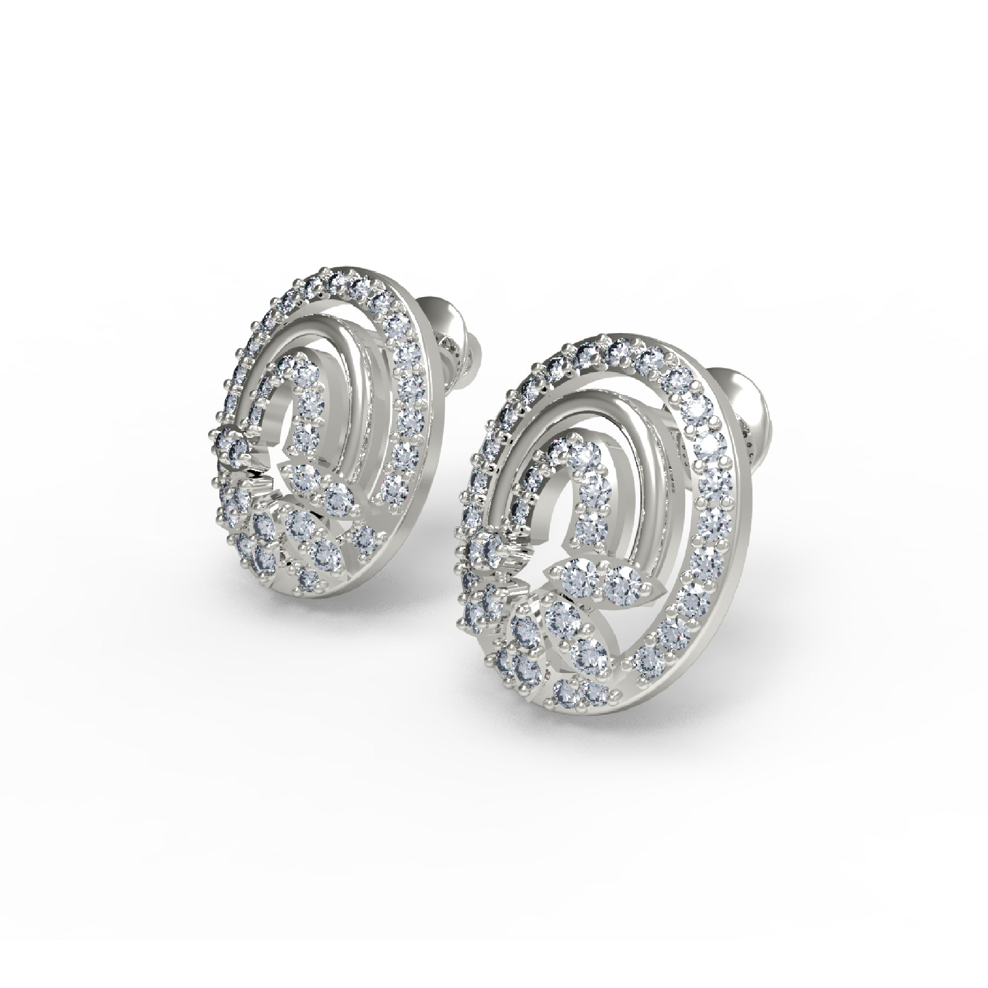 Orecchino da donna con perno a vite sul retro in argento sterling RKC 925, rosa 14k, oltre 3,50 Gm, altezza 12,50 mm