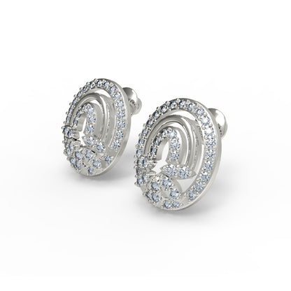 Orecchino da donna con perno a vite sul retro in argento sterling RKC 925, rosa 14k, oltre 3,50 Gm, altezza 12,50 mm
