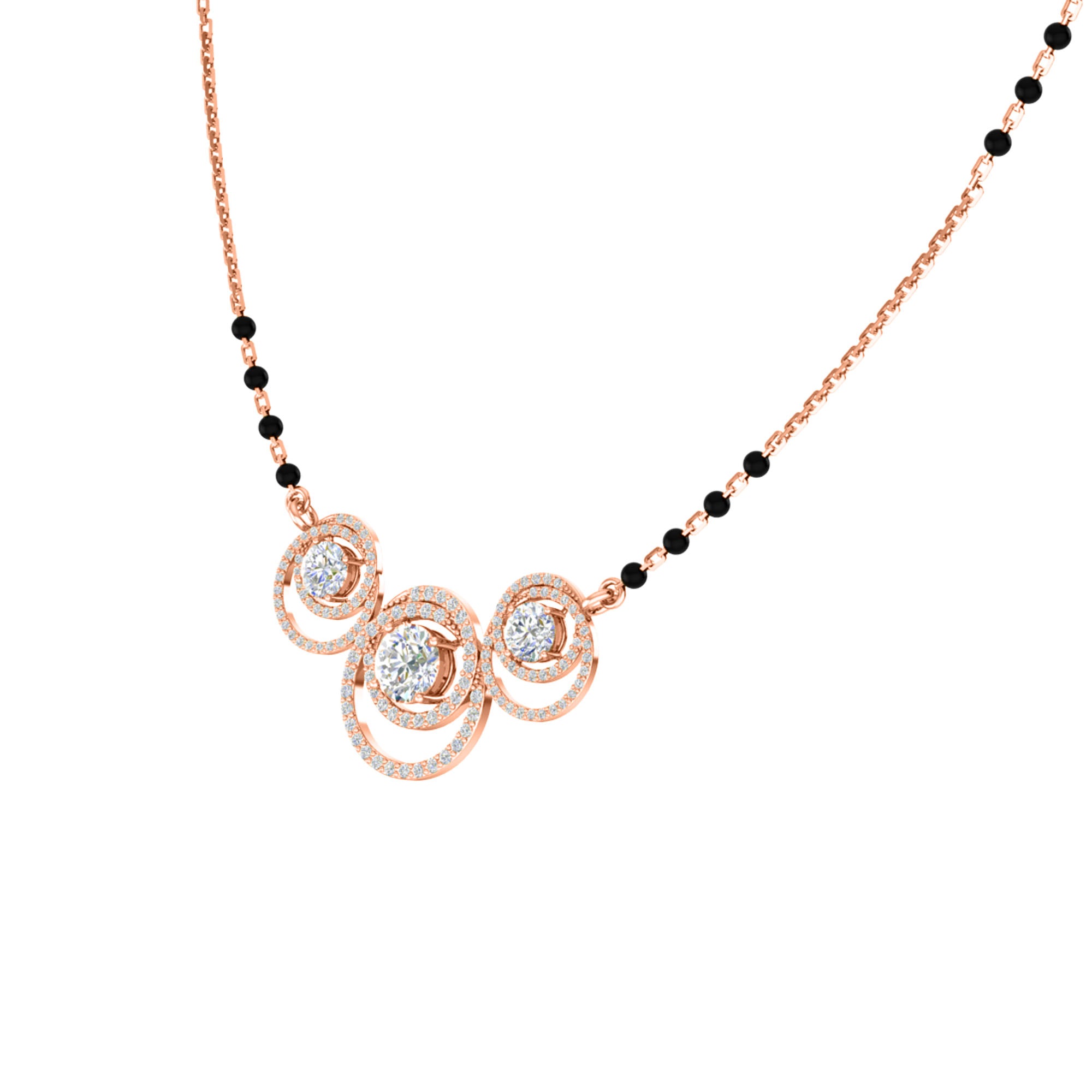 RKC 2,4 CT Moissanit Damen Mangalsutra 925 Silber 14k Gelbgold plattiert Produktgewicht 4,60 GM Höhe 18,00 MM