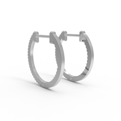 RKC Damen-Ohrring aus 925er-Sterlingsilber, einreihig, 14-Karat-Rose, Gesamtgewicht: 7,00 GM, Höhe: 38,00 mm