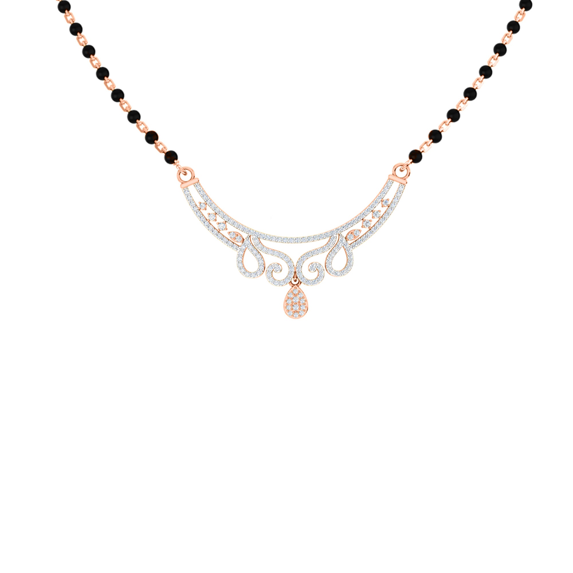 RKC Moissanite da 1,45 ct da donna Mangalsutra in argento 925 placcato in oro giallo 14k Peso del prodotto 8,00 g Altezza 34,25 mm
