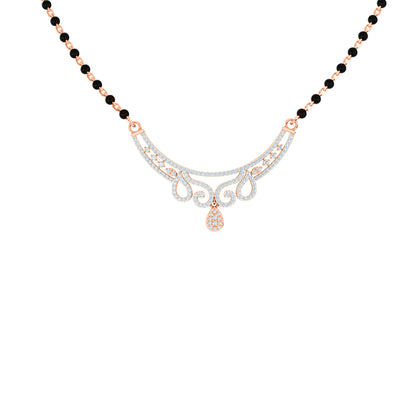 RKC Moissanite da 1,45 ct da donna Mangalsutra in argento 925 placcato in oro giallo 14k Peso del prodotto 8,00 g Altezza 34,25 mm