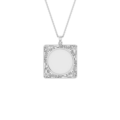 RKC Frame For Photo Personalised Memory Necklace Pendant 14k Gold Plated Silver