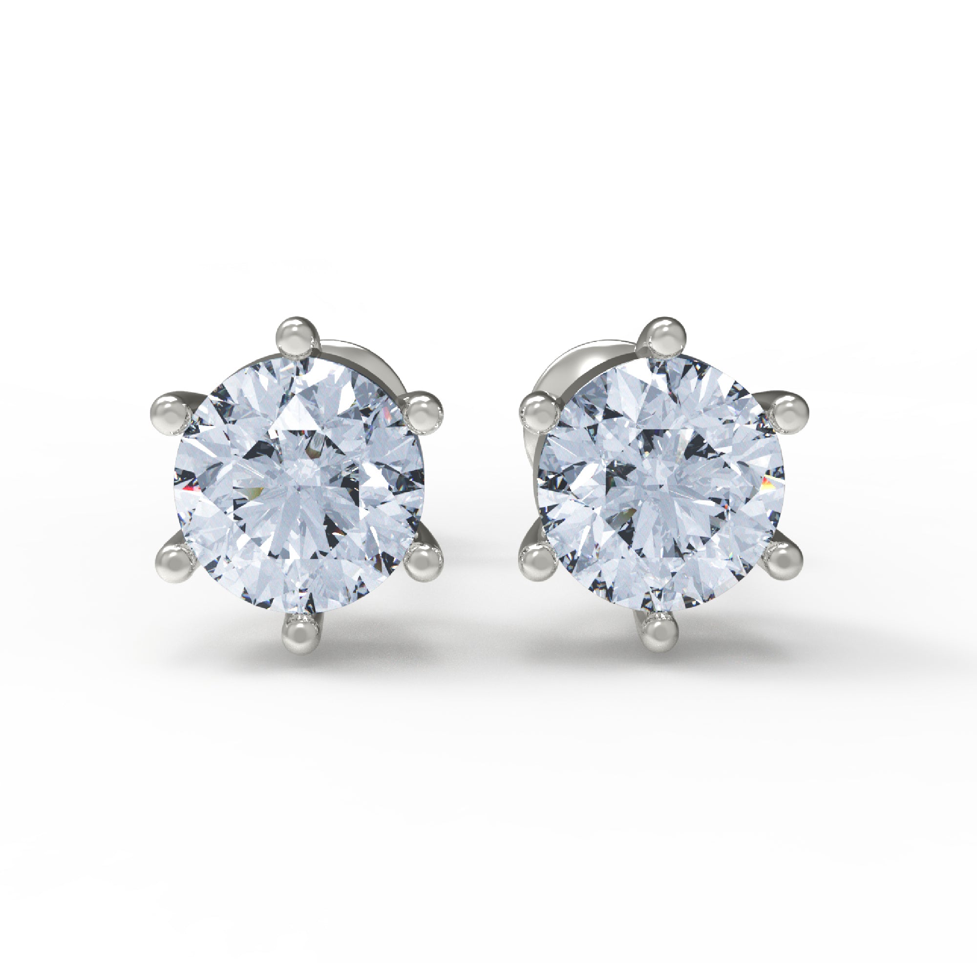 RKC Damen-Solitär-Ohrstecker aus 925er-Sterlingsilber, sechs Zinken, 14 Karat Rose über Produktgewicht: 1,20 GM, Steinhöhe: 3,80 mm