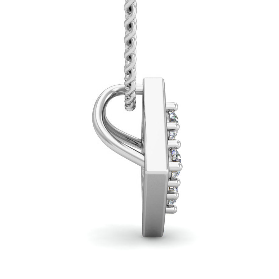 Ciondolo in moissanite da donna in argento 925 RKC da 0,06 ct, placcato in oro giallo 14 carati, peso 2,9 g, altezza 9,5 mm