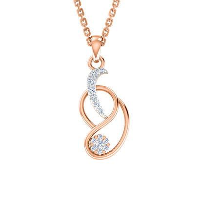 RKC 925 Silber Golden Gesamtgewicht 0,31 Karat Moissanit-Anhänger, Gewicht 3,50 g und Gewicht Ohrring 1,80 g, besetzt mit 14 Karat Roségold plattiert