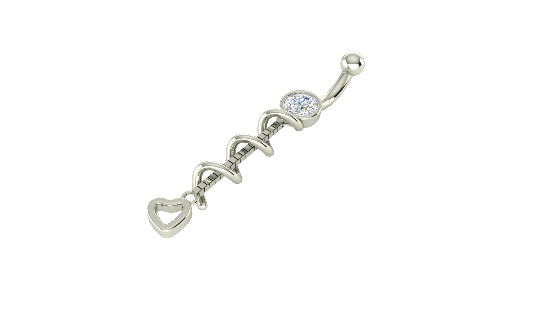 RKC JEWELRY Ombelico da donna in argento sterling 925 placcato in oro giallo 14k Peso 1,50 g Altezza 35,00 mm