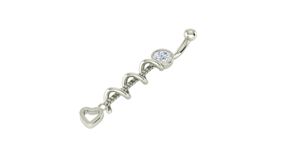RKC JEWELRY Ombelico da donna in argento sterling 925 placcato in oro giallo 14k Peso 1,50 g Altezza 35,00 mm
