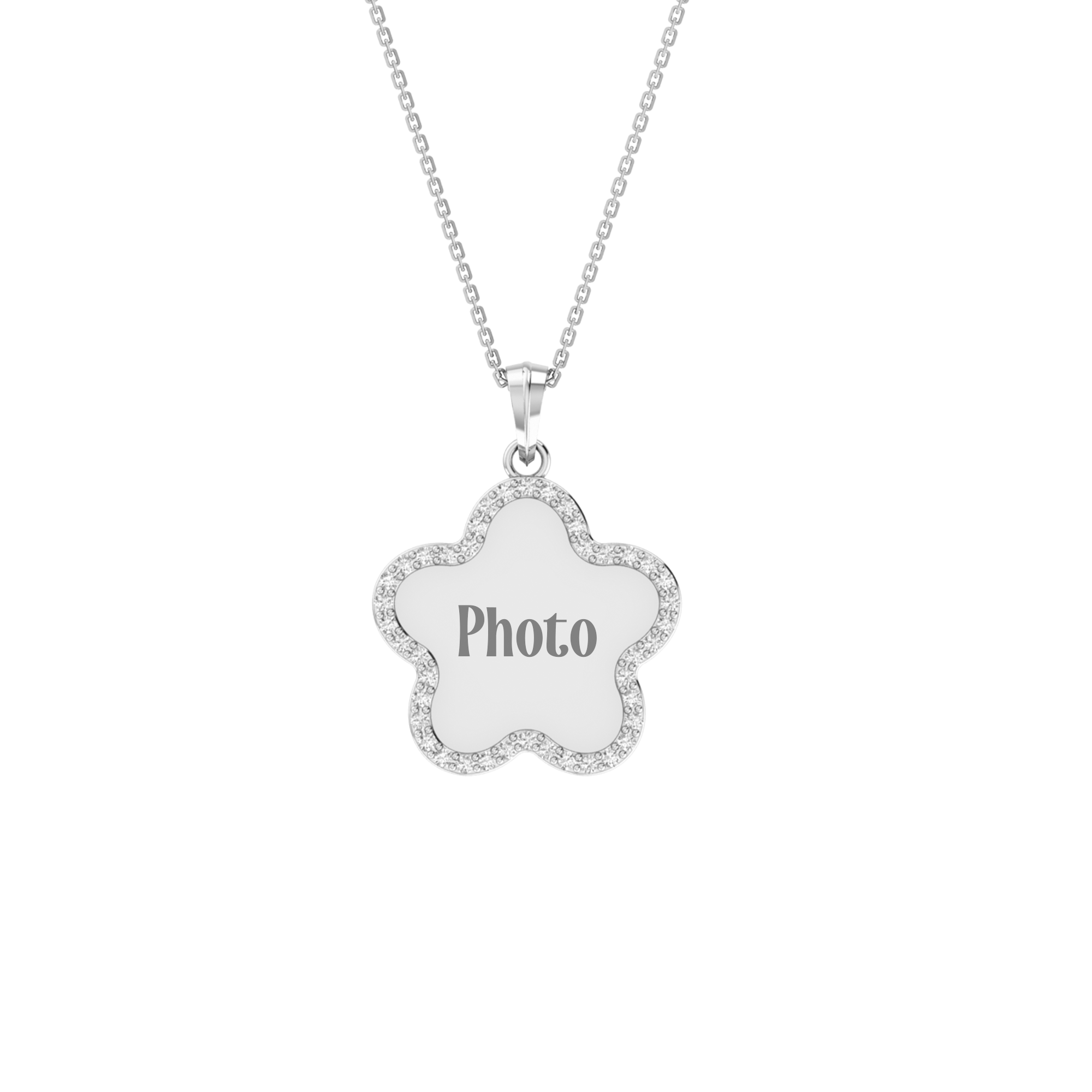 RKC 0.63 Ct Round Cut Real Moissanite Photo Memory Pendant 14k Yellow Gold Plated Weight 5.50 gm