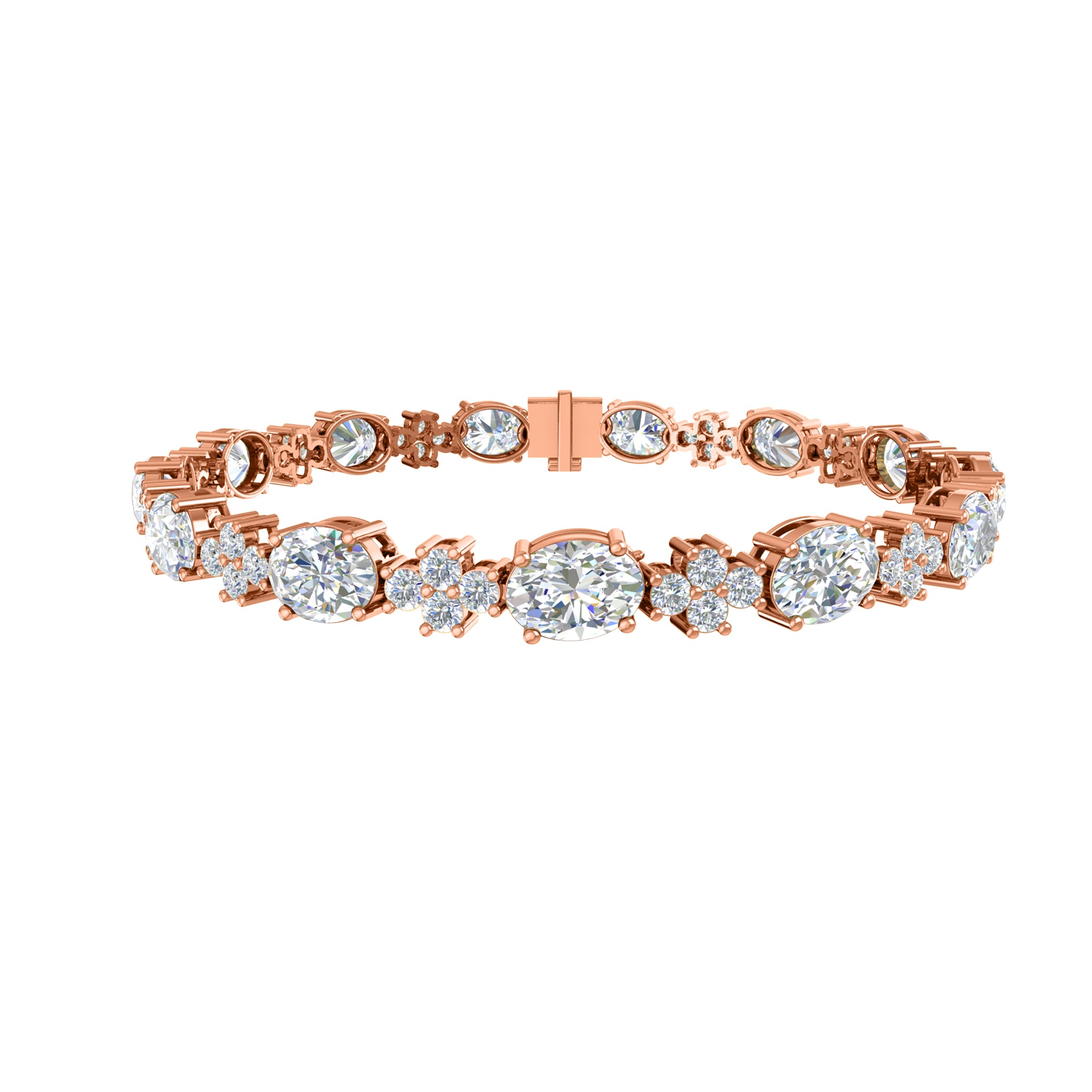 RKC 925 Sterling Silwer 19.37 CT Moissanite vir Vroue-armband 14K Geelvergulde Gewig 14.00 GM