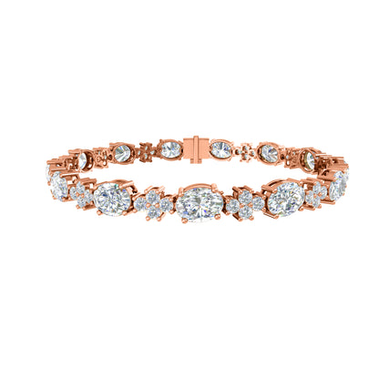 RKC 925 Sterling Silwer 19.37 CT Moissanite vir Vroue-armband 14K Geelvergulde Gewig 14.00 GM
