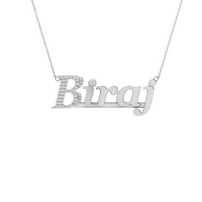 RKC Customize Initial Name Moissanite Pendant Necklace 14k Yellow Gold Plated Weight 4.2 gm