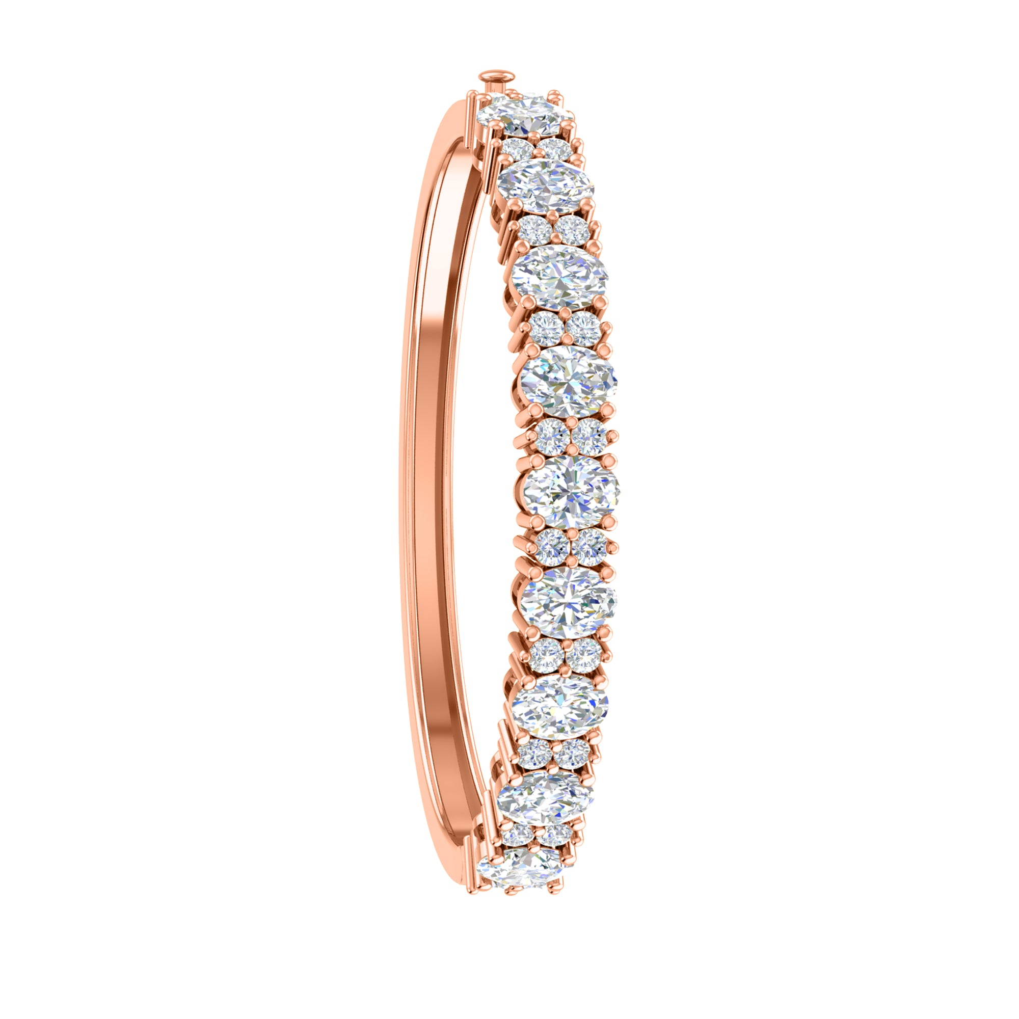 Bracciale rigido da donna in argento sterling 925 RKC da 13,25 CT, oro giallo 14 carati, peso 18,00 GM, altezza 46,00 MM