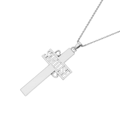 RKC 14k Gold Plated Cross Pendant Including Your Name Idea Charm Religion Pendant Weight 5 gm And Length 40MM