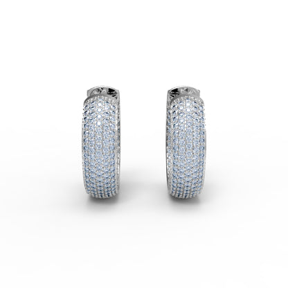 RKC Clip-on-Ohrring aus 925er-Sterlingsilber für Damen, 14-karätige Rose über Produktgewicht, Höhe 18,00 mm