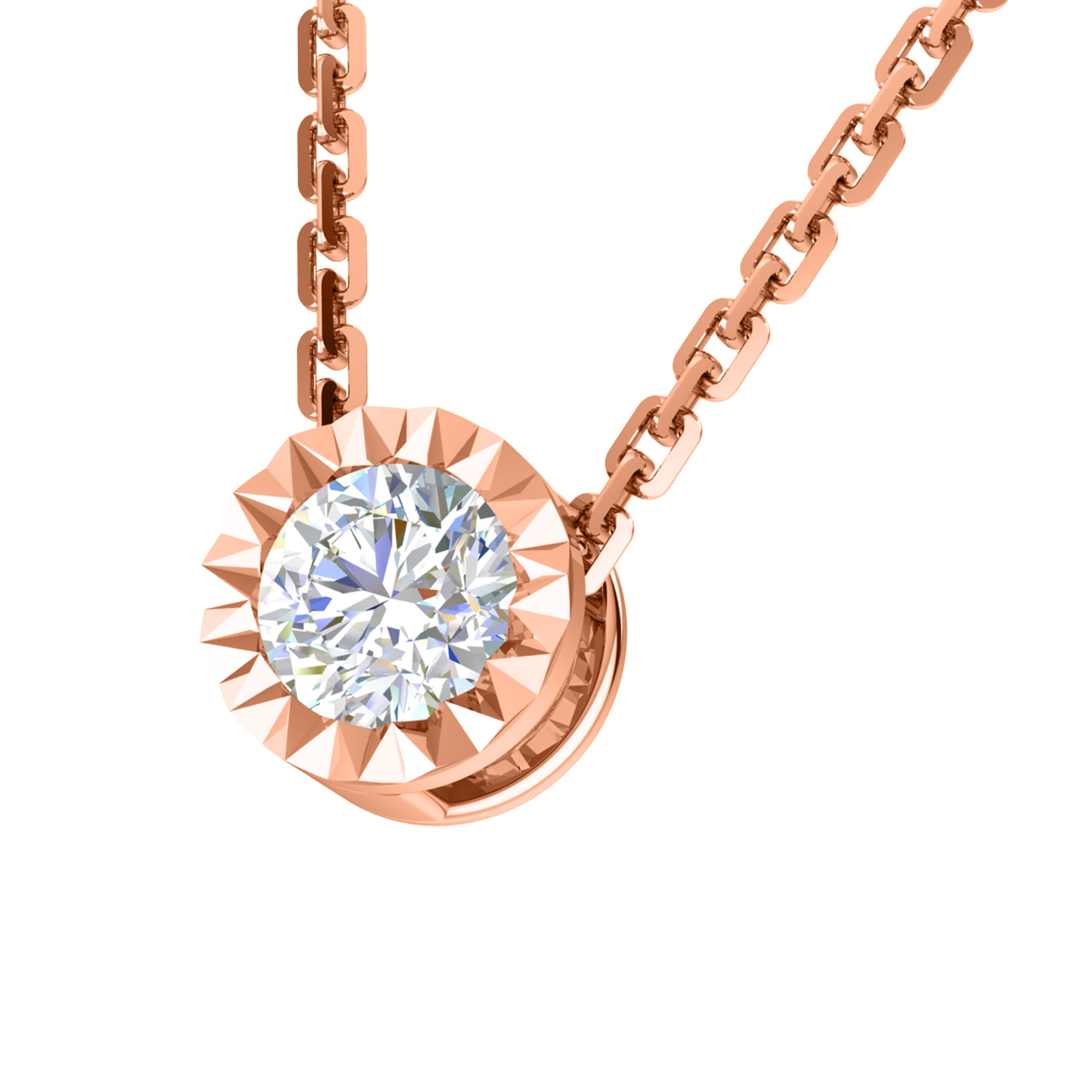 RKC 0,50 Karat Moissanit-Solitär-Anhänger, 925er Silberschmuck, 14 Karat Weißgold vergoldet, Gewicht 2,60 g