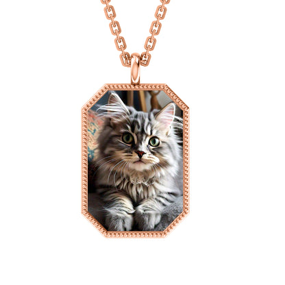Ciondolo con foto RKC Gioielli in argento 925 placcato in oro rosa 14K Peso 5,00 g Altezza 24,00 mm