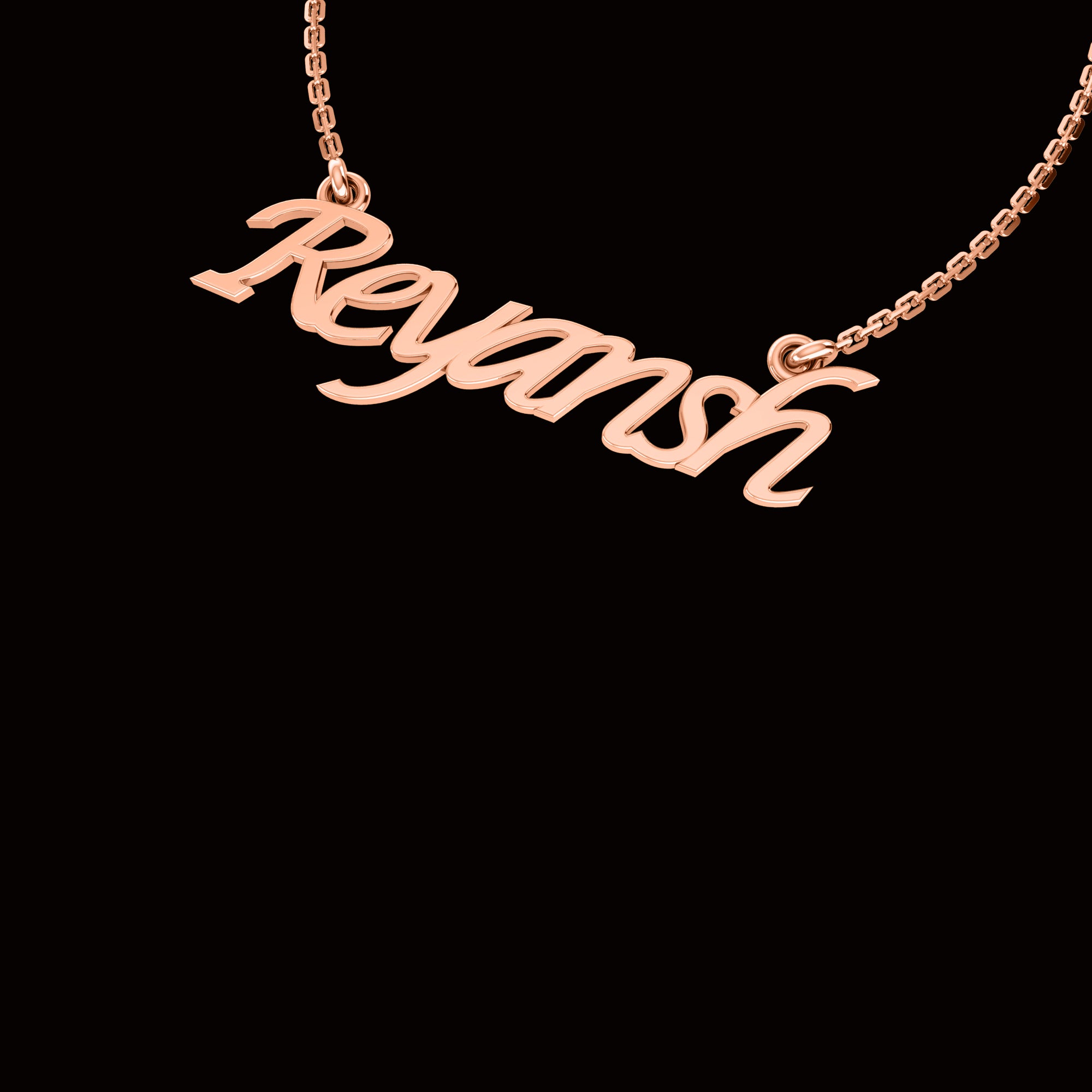 RKC personalisierter Anhänger mit beliebigem Namen, 925er Sterlingsilber, 14 Karat Gelbgold vergoldet, Gewicht 3,80 GM, Höhe 13,60 mm