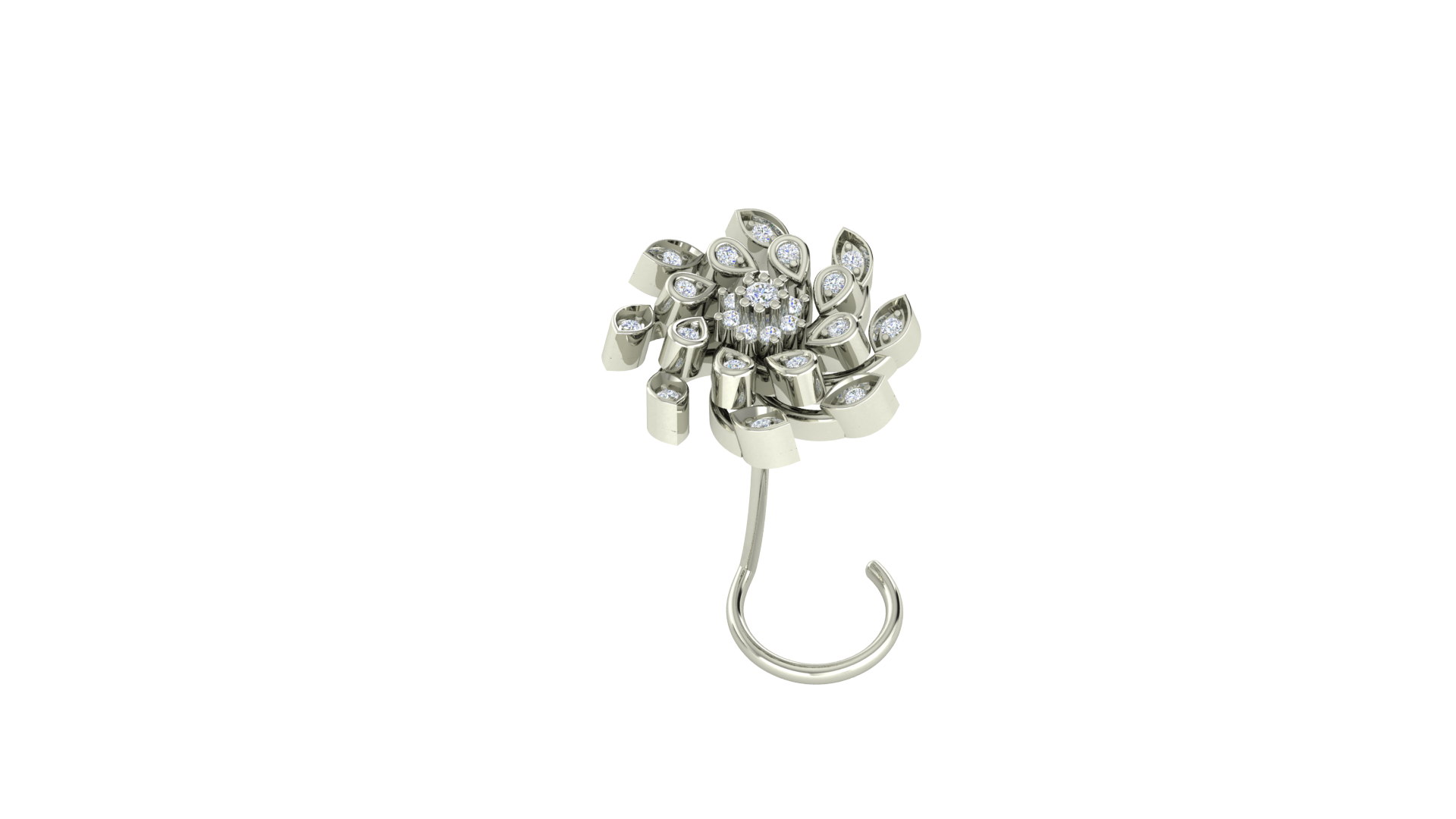 RKC JEWELRY Damen-Nasennadel mit Blumenmuster, 925er Sterlingsilber, 14 Karat Roségold vergoldet, Gewicht 1,30 g
