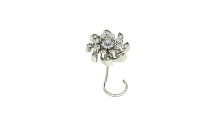 RKC JEWELRY Damen-Nasennadel mit Blumenmuster, 925er Sterlingsilber, 14 Karat Roségold vergoldet, Gewicht 1,30 g