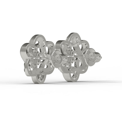 RKC Damen-Ohrstecker aus 925er-Sterlingsilber mit Schraubverschluss, 14-Karat-Rose, Produktgewicht: 5,20 GM, Höhe: 16,50 mm