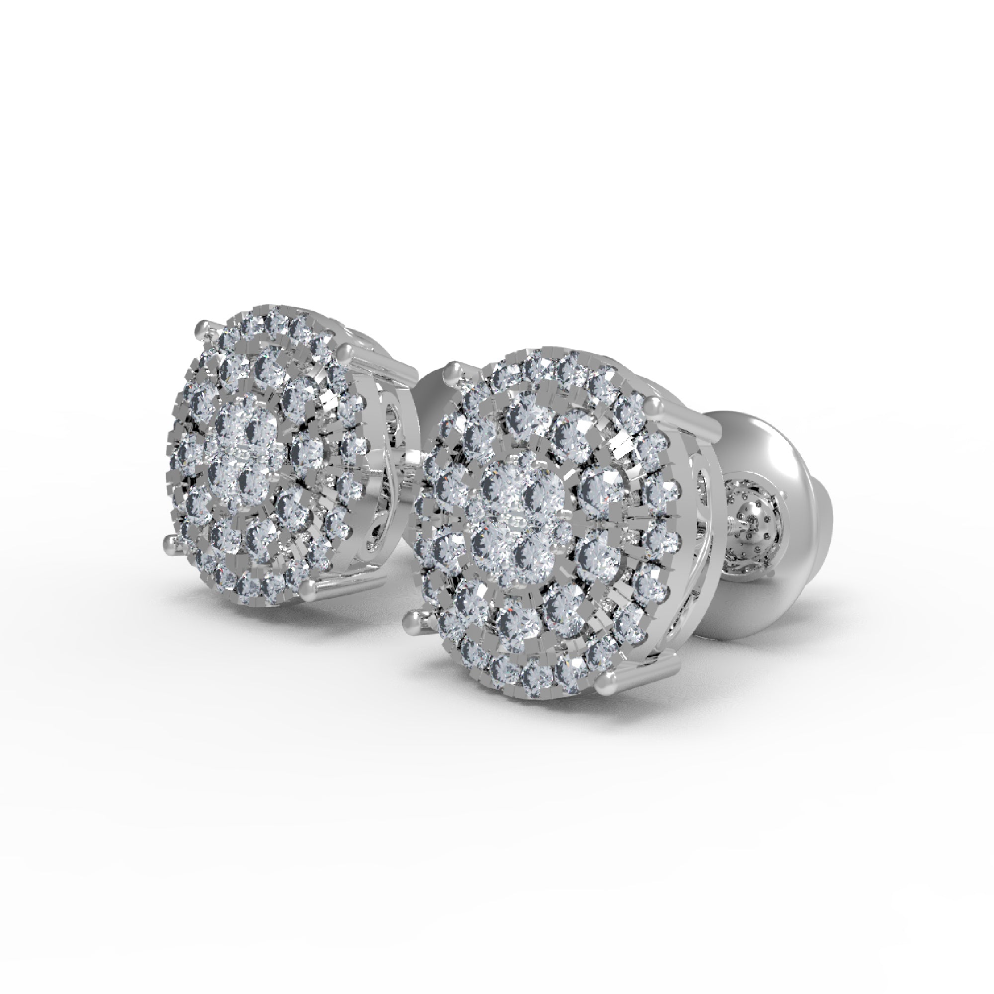 RKC Damen-Ohrstecker aus 925er-Sterlingsilber mit Schraubverschluss, 14 Karat Gelb, Gewicht 2,80 GM, Höhe 9,50 mm
