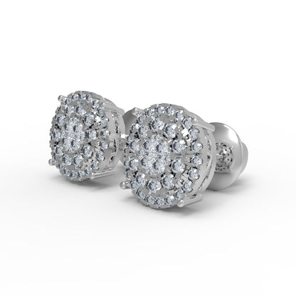 RKC Damen-Ohrstecker aus 925er-Sterlingsilber mit Schraubverschluss, 14 Karat Gelb, Gewicht 2,80 GM, Höhe 9,50 mm