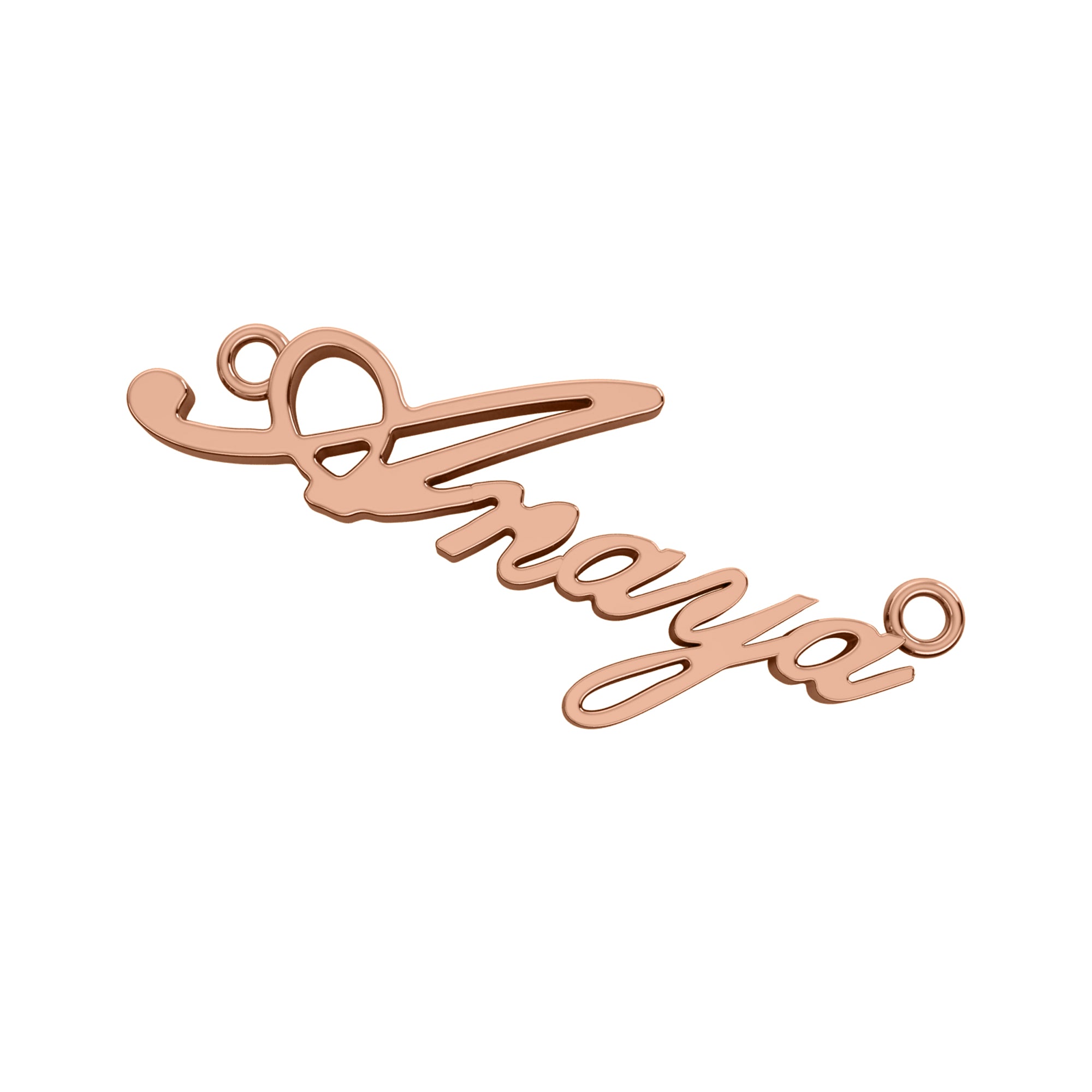 Ciondolo unisex con nome personalizzato RKC, argento sterling 925, placcato in oro giallo 14 carati, peso 3,20 g, altezza 12,00 mm
