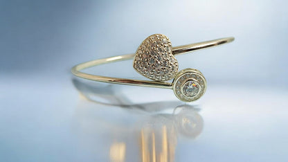 RKC 925 Sterling Silber 2,5 Karat Moissanit für Damen-Armreif, 14 Karat Weißgold vergoldet, Produktgewicht: 7 g