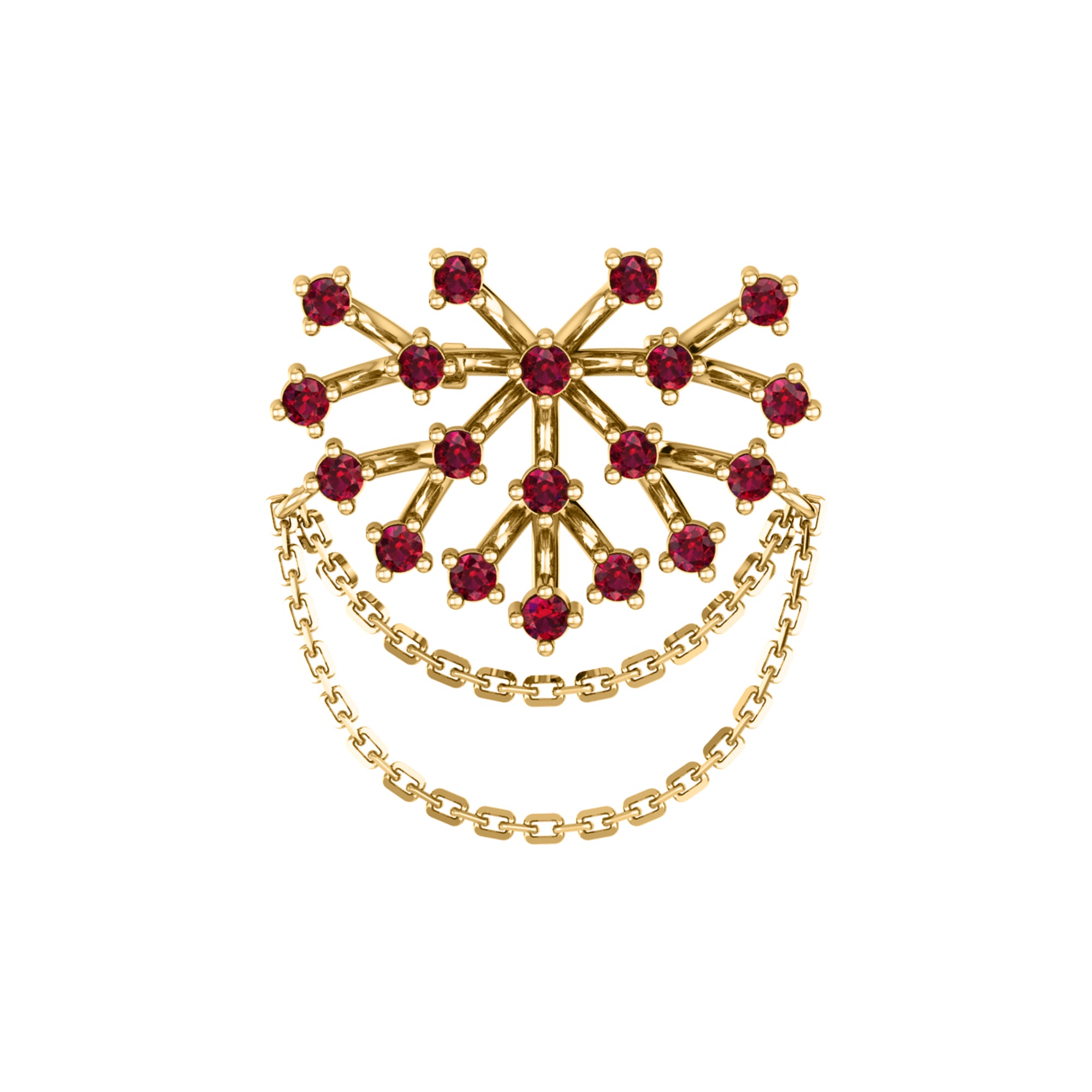 Spilla RKC Moissanite in argento sterling 925 placcata in oro giallo 14 carati Peso del prodotto 3,00 GM Altezza 23,00 MM