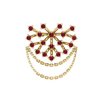 Spilla RKC Moissanite in argento sterling 925 placcata in oro giallo 14 carati Peso del prodotto 3,00 GM Altezza 23,00 MM