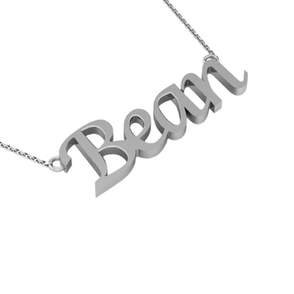 RKC Bean Initial Name Pendant Necklace 14k Yellow Gold Plated 925 Silver Gift For Women's Weight 3.5 gm
