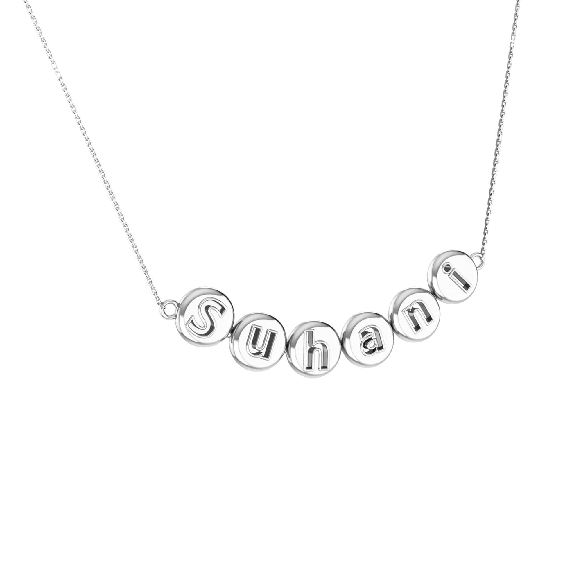 RKC Suhani Name Journey Pendant Necklace 14k Yellow Gold Plated Silver gift For Special One