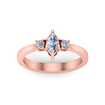 RKC Marquise-Moissanit-Statement-Ring, 925er Silber, 14 Karat Gelbgold vergoldet, Ring für Damen, Gewicht 2,40 g, Breite 2,50 mm