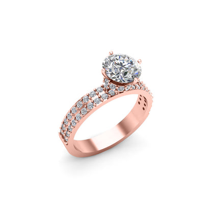 Anello regalo di nozze Moissanite taglio rotondo RKC Argento 925 placcato oro giallo 14K Peso 2,60 g Larghezza 3,50 MM
