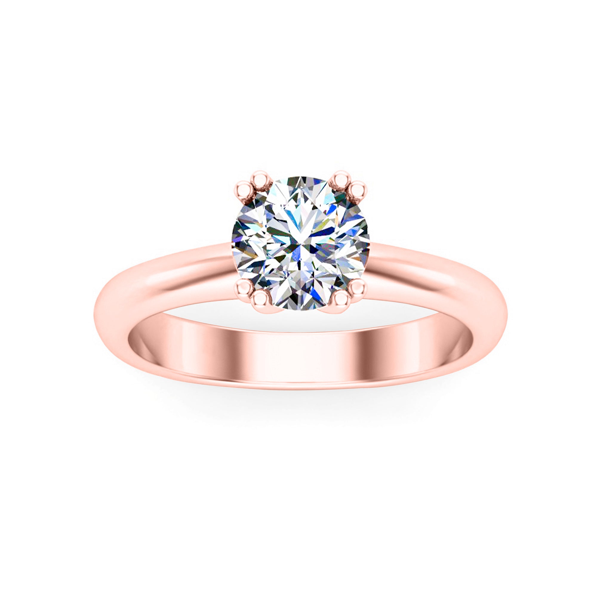 RKC Anello di promessa solitario in argento sterling 925 placcato oro giallo 14K da 1,3 ct con Moissanite per moglie Peso 3,5 g Larghezza 3 mm