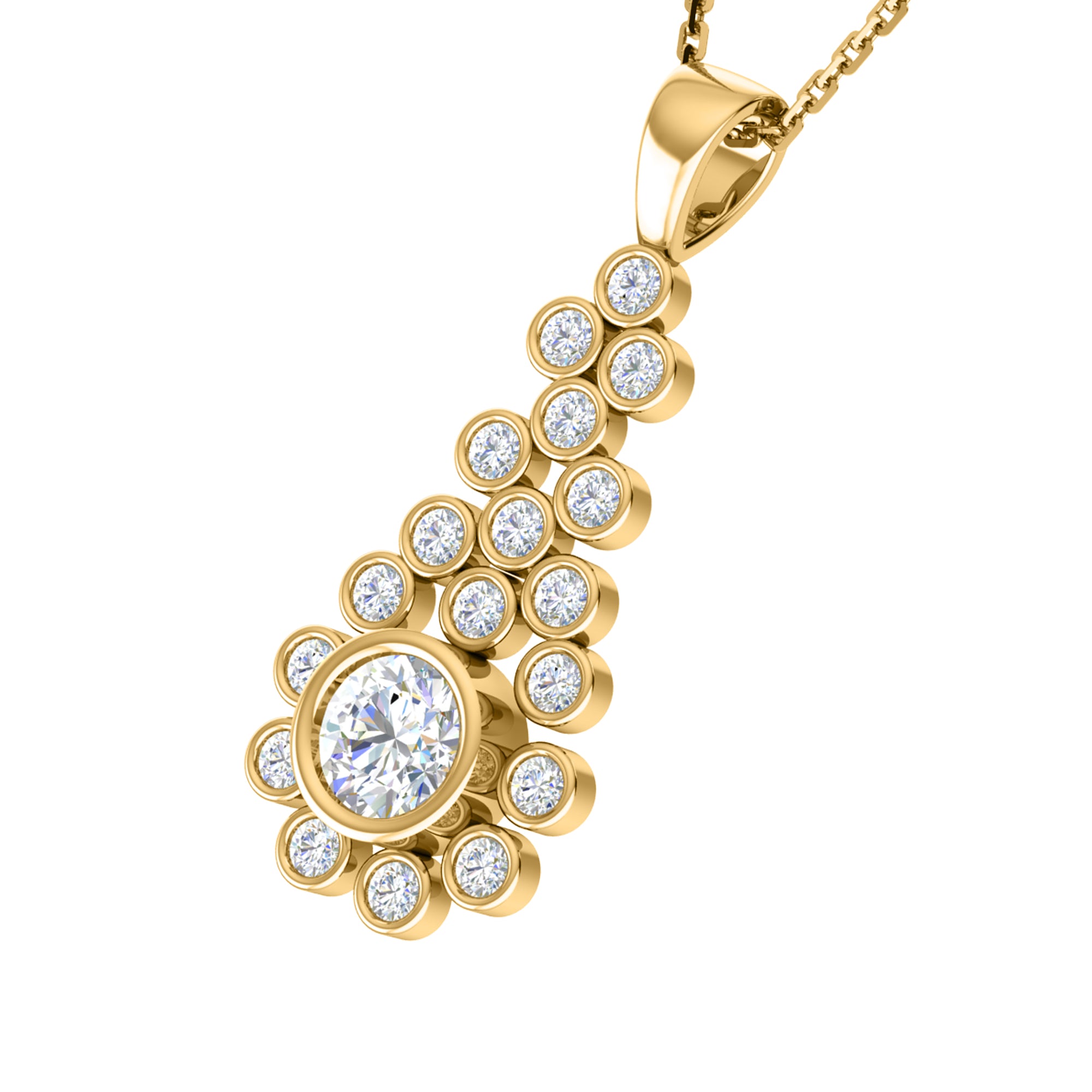 RKC 2,38 CT Moissanit-Tropfenanhänger, 925er Silberschmuck, 14 Karat Roségold vergoldet, Gewicht 6,50 g, Höhe 38,00 mm