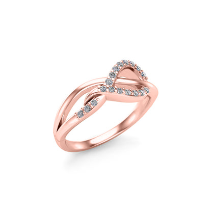 RKC Anello infinito rotondo da donna con moissanite da 0,4 ct, argento sterling placcato in oro bianco 14k, peso 3,2 grammi