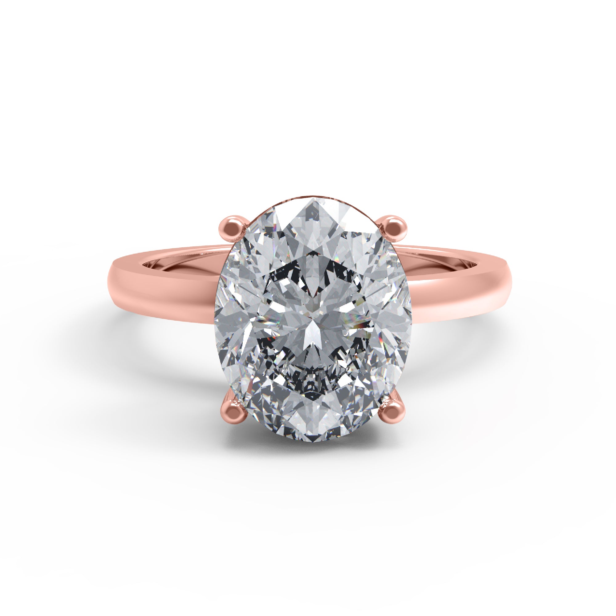 Anello di fidanzamento con moissanite a taglio ovale RKC da 5 ct, argento 925, placcato in oro giallo 14k per donna, peso 3,20 g.