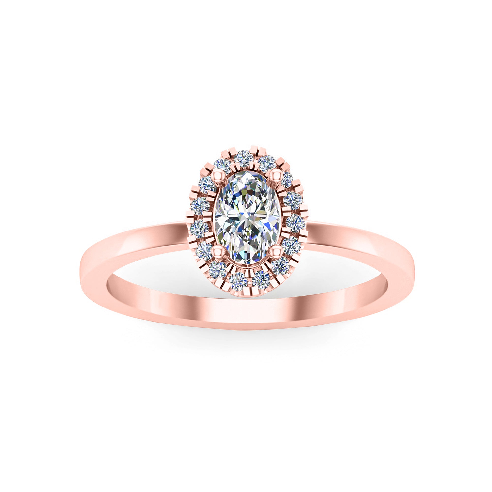 Fede nuziale RKC ovale in moissanite Halo in argento 925 placcato in oro giallo 14 carati per donna, peso 1,80 ct, larghezza 1,70 mm