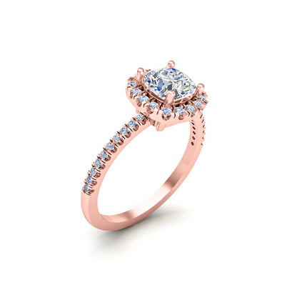 Anello da donna RKC con taglio a cuscino Moissanite Halo per occasioni speciali, argento sterling 925 placcato oro giallo 14 carati, peso 2,20 g, larghezza 1,60 mm