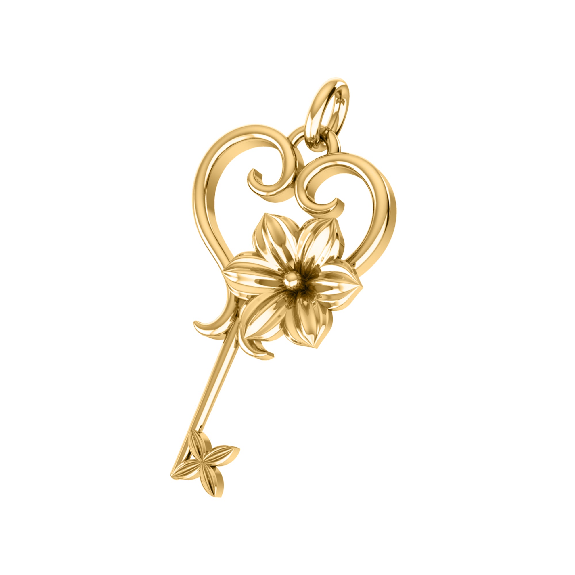 RKC Schlüssel-Anhänger, 925er Silberschmuck, 14 Karat Gelbgold vergoldet, Gewicht 3,50 g, Höhe 25,20 mm