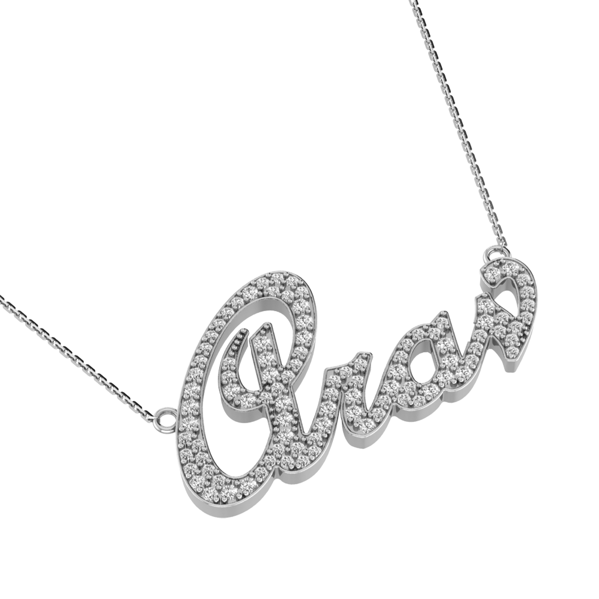 RKC Moissanite /Cubic Zirconia Initial Customize Name Pendant Necklace 14k Yellow Gold Plated