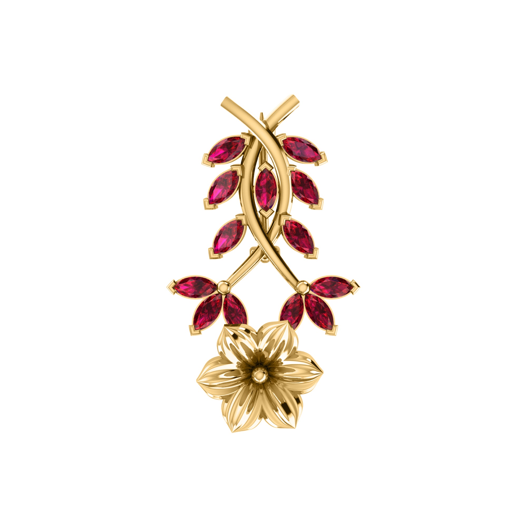 Spilla RKC Moissanite in argento sterling 925, placcata in oro rosa 14 carati, peso prodotto 1,60 GM, altezza 22,00 MM