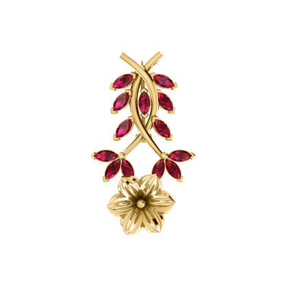 Spilla RKC Moissanite in argento sterling 925, placcata in oro rosa 14 carati, peso prodotto 1,60 GM, altezza 22,00 MM