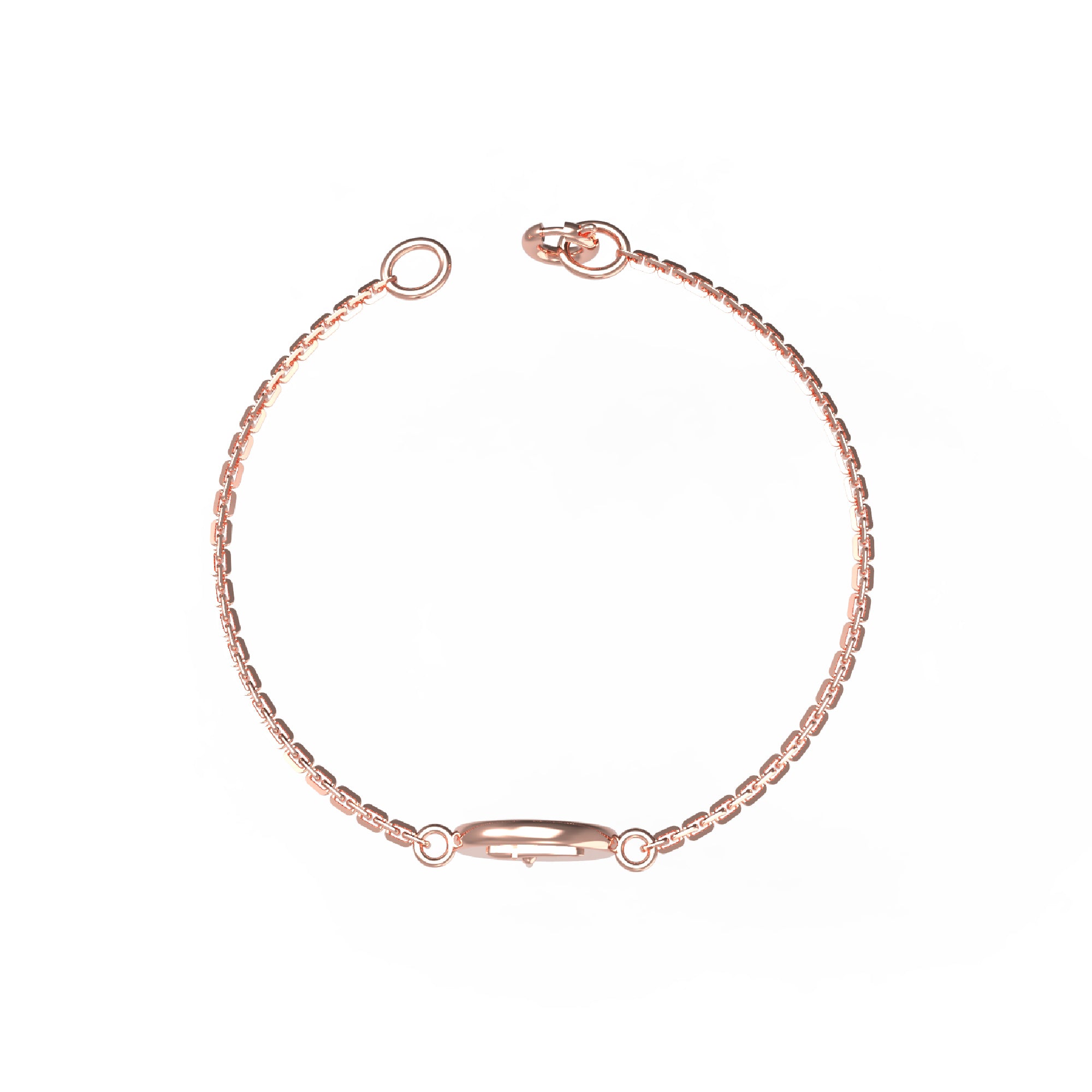 Bracciale iniziale a forma rotonda in argento sterling RKC 925, regalo per lei, placcato in oro giallo 14 carati, peso 3,25 g